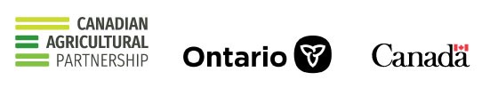 Logos: Canadian Agricultural Partnership, three green lines; Ontario, the trillium; Canada, the maple leaf