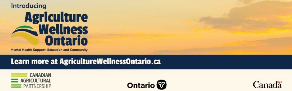 Introducing Agriculture Wellness Ontario; an image of a lush yellow sky